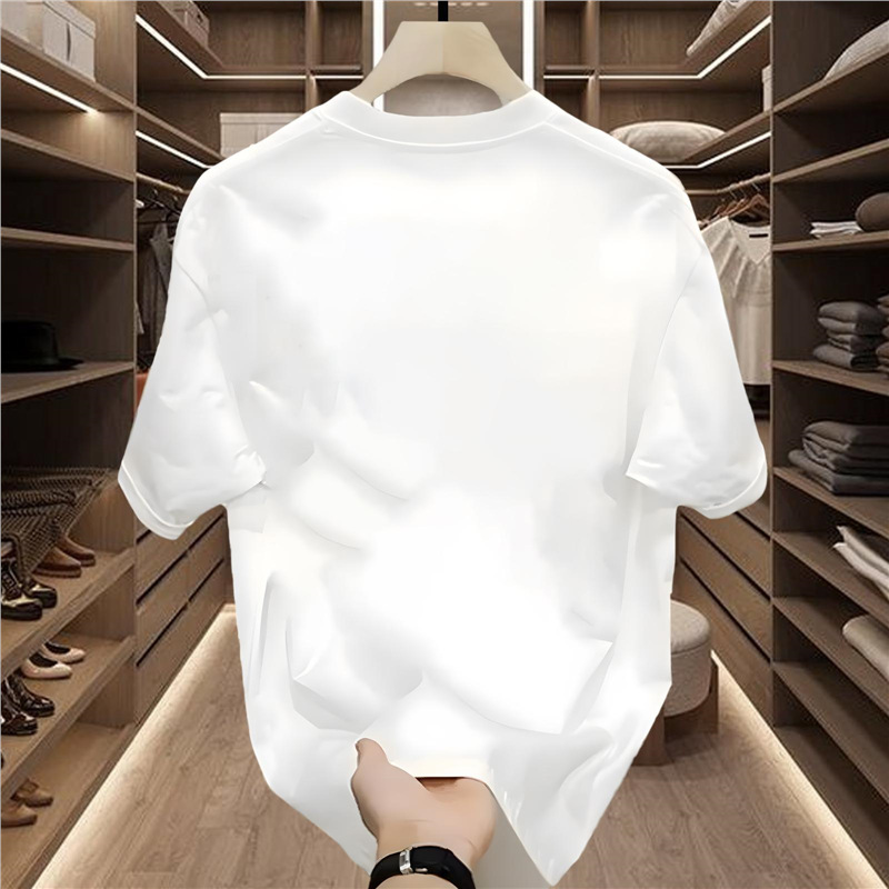 Men's Clothing New Heavyweight Tops Summer Youth Short Sleeved T Shirts Men's Loose Casual Hong Kong Style Simple Slim Design_voghion.com