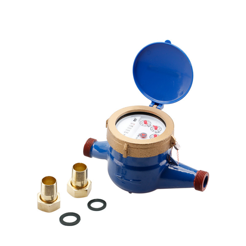 DN15旋翼式铁壳普通湿式冷水表4分家用自来水水表出口丝扣水表