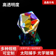 太阳捕手晶体合色棱镜20面体防指纹多面体光学玻璃合色棱镜定制