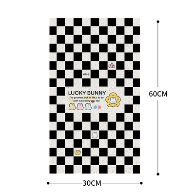 Electric vehicle foot mat | Foot Mat Emmayadi Bell Universal - 30x60silk-circle-feet-checkerboard-rabbit