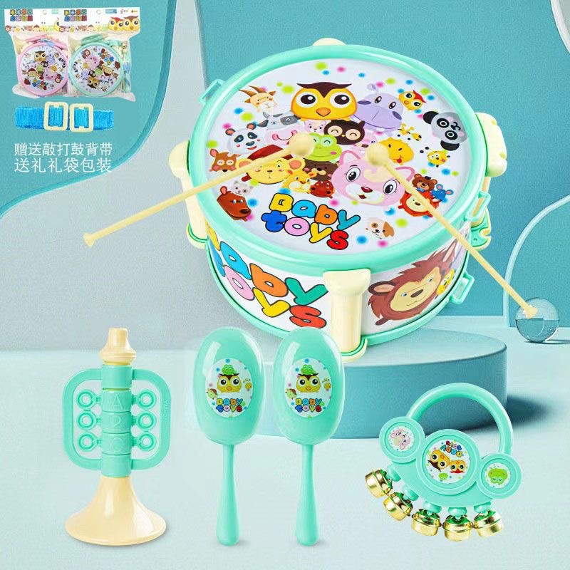 Drum Children's Toys Percussion Hand Drum Small Drum Percussion Instrument Baby Drum Baby Toy Drum Enlightenment Toys Wholesale