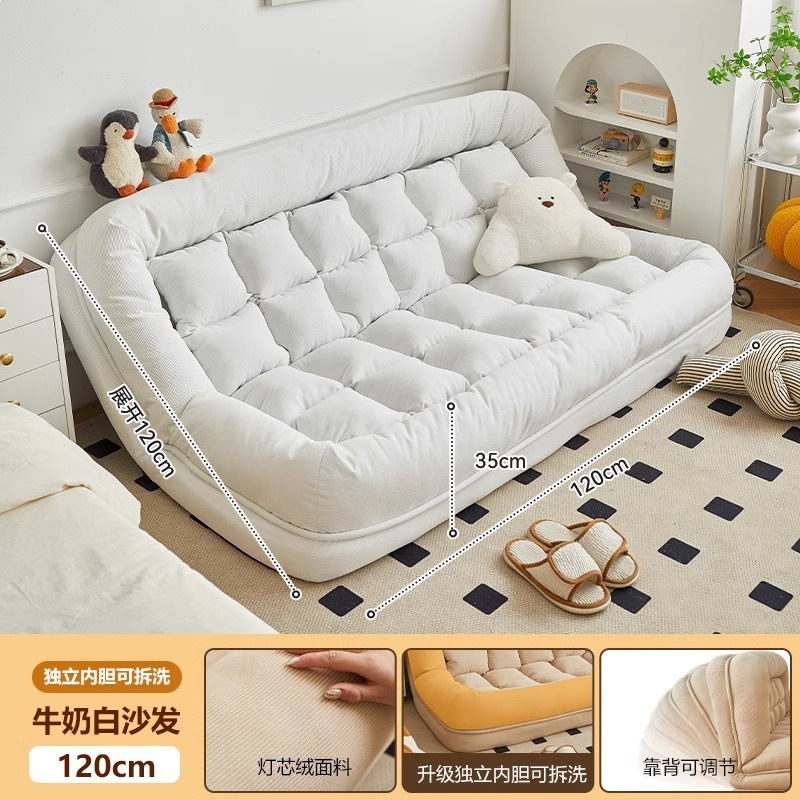 Fábrica directa de ventas sofá perezoso puede acostarse y dormir tatami doble pequeño tipo de casa de alquiler habitaciones de perros humanos dormir