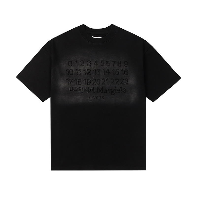 24SS 新デジタルパターンラウンドネックメンズとレディースのトレンディな半袖コットンカジュアル T シャツシリーズ|undefined