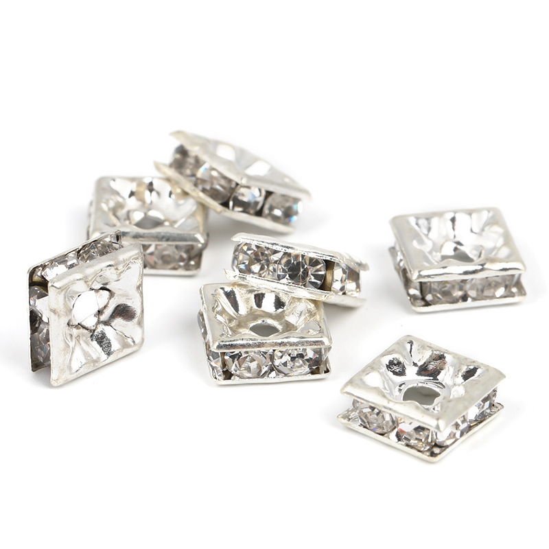5-17mm ronda borde de la onda del anillo de diamante perlas de perlas DIY accesorios de la joyería pulsera diamante metal espaciador al por mayor