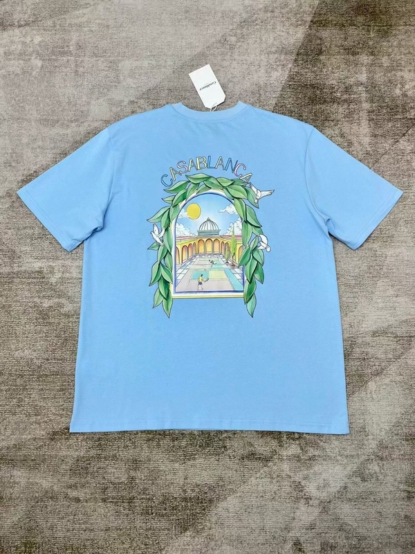 【260g】カサブランカプリント トレンド個性柄 メンズ レディース ゆったり半袖Tシャツ|undefined