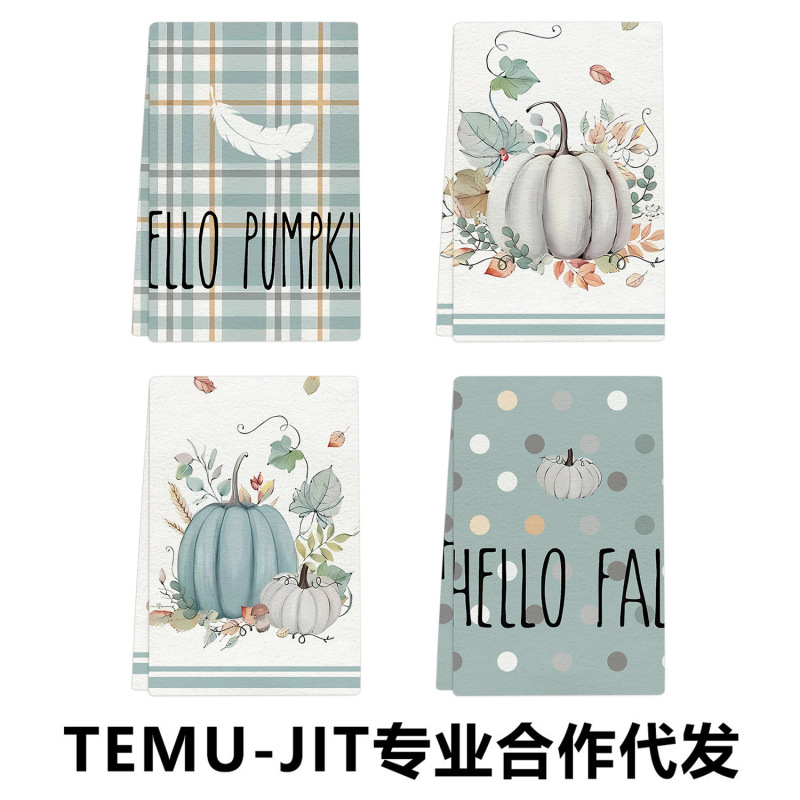 Jit Dropshipping Temu Popular Thanksgiving Halloween Towel Gift Kitchen Microfiber Towel Table Decoration Jit Dropshipping Temu Popular Thanksgiving Halloween Towel Gift Kitchen Microfiber Towel Table Decoration