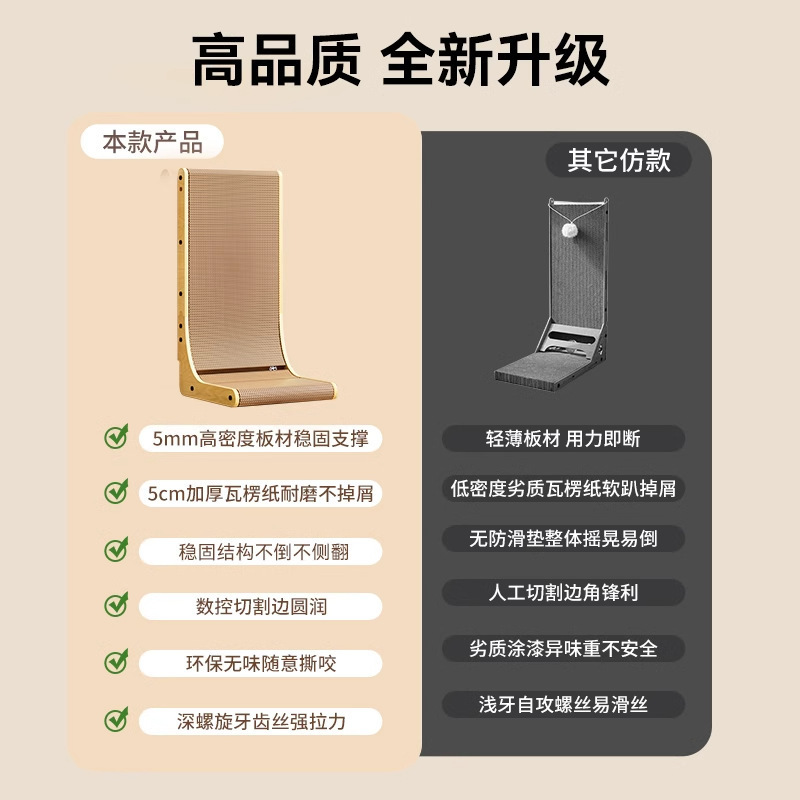 猫抓板立式L型耐磨不掉屑猫咪用品磨爪器宠物睡窝一体耐用猫抓板|undefined