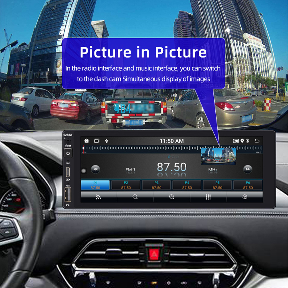 6.9 Inch 2+32 Wireless Carplay Single-Stick Android Machine Ips Capacitive Screen Smart Voice Car Player 12V