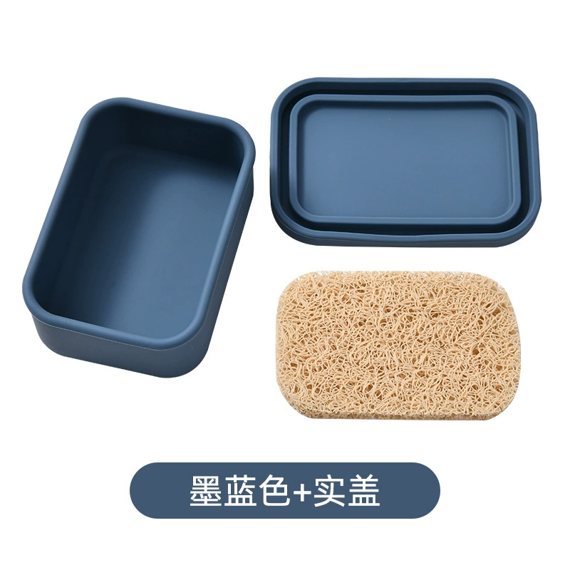 (Cross-border trading), silicone soap holder for traveling, universal handheld plastic storage box, drying rack