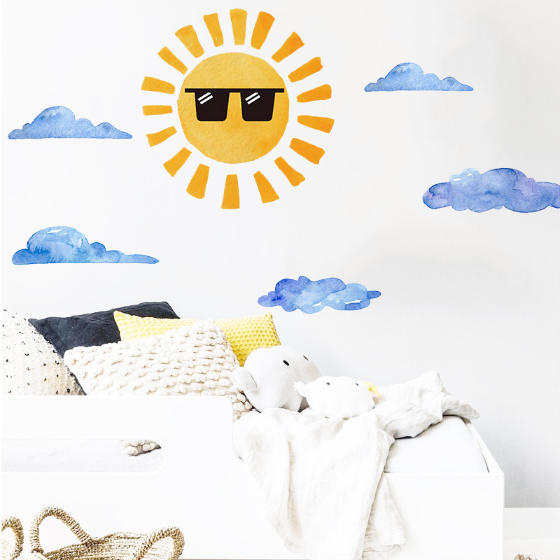 New Cartoon Clouds Sun Wall Stickers display picture 2