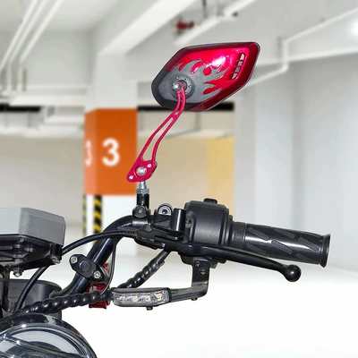 Motorcycle rearview mirror — Fire Flame Ultra-Personalized Motorcycle Rearview