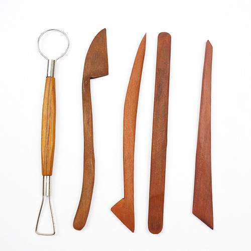 Redwood 5-piece clay tools for pottery beginners, clay sculpting tools, soft clay embossing set, manufacturer direct supply