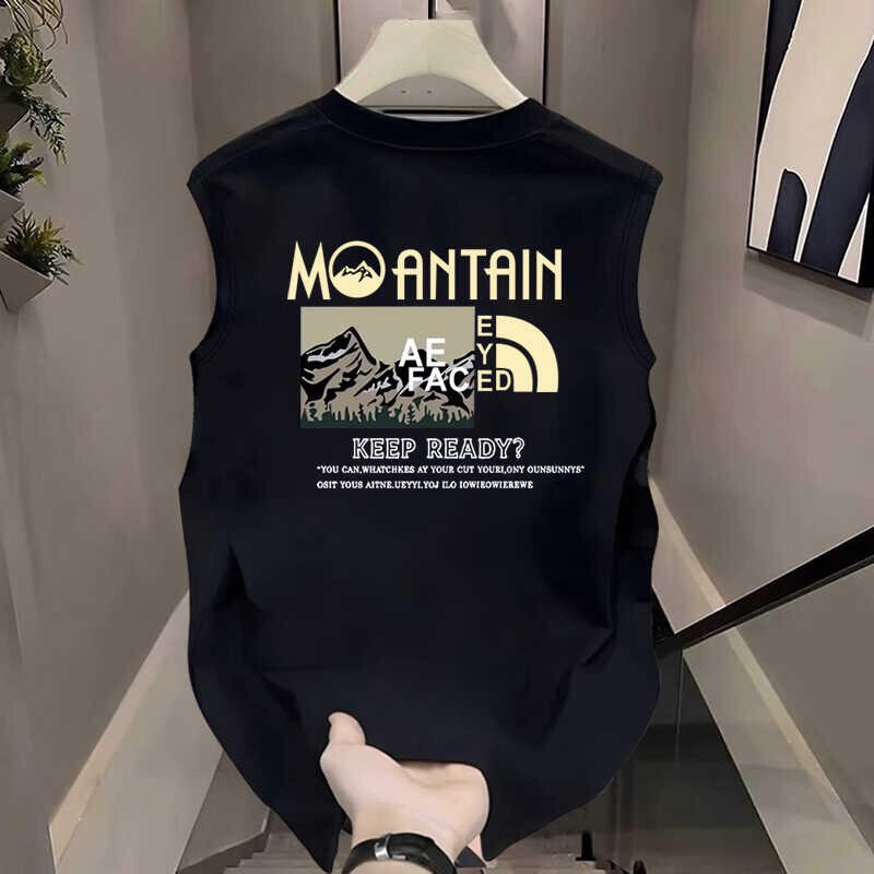 High-End Pure Cotton Vest Men's Summer Trendy Brand Ins American Retro Sports Casual Loose Sleeveless T-Shirt Vest Undershirt High-End Pure Cotton Vest Men's Summer Trendy Brand Ins American Retro Sports Casual Loose Sleeveless T-Shirt Vest Undershirt