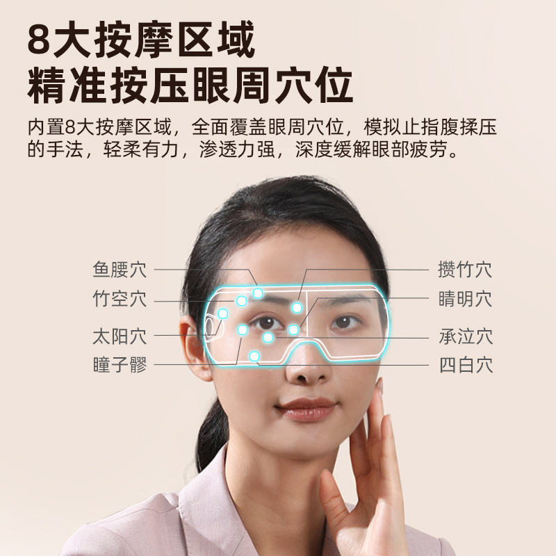 国境を越えた人気のスマートマッサージャー、家庭用温湿布目の保護装置、音楽視覚化折りたたみアイケアマッサージャー|undefined