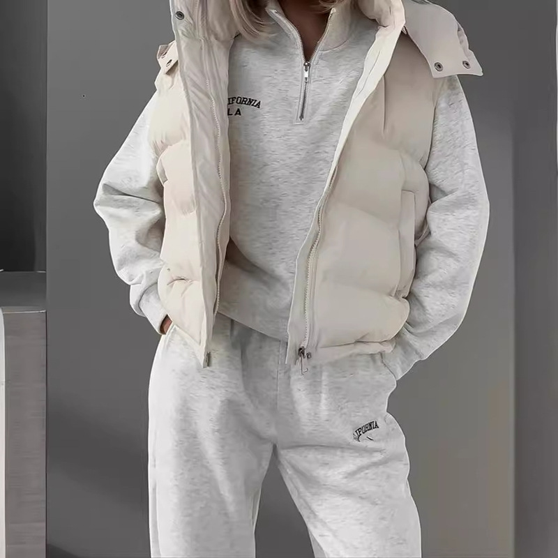 European and American style foreign trade autumn and winter new fashion trend hot girl fried street thick warm waistcoat sleeveless cotton-padded jacket coat