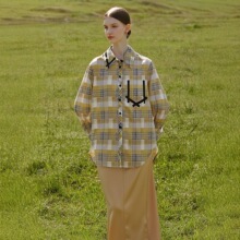 一手货源【傲丝度】品牌专柜撤柜！100棉韩版气质格纹衬衫女25秋