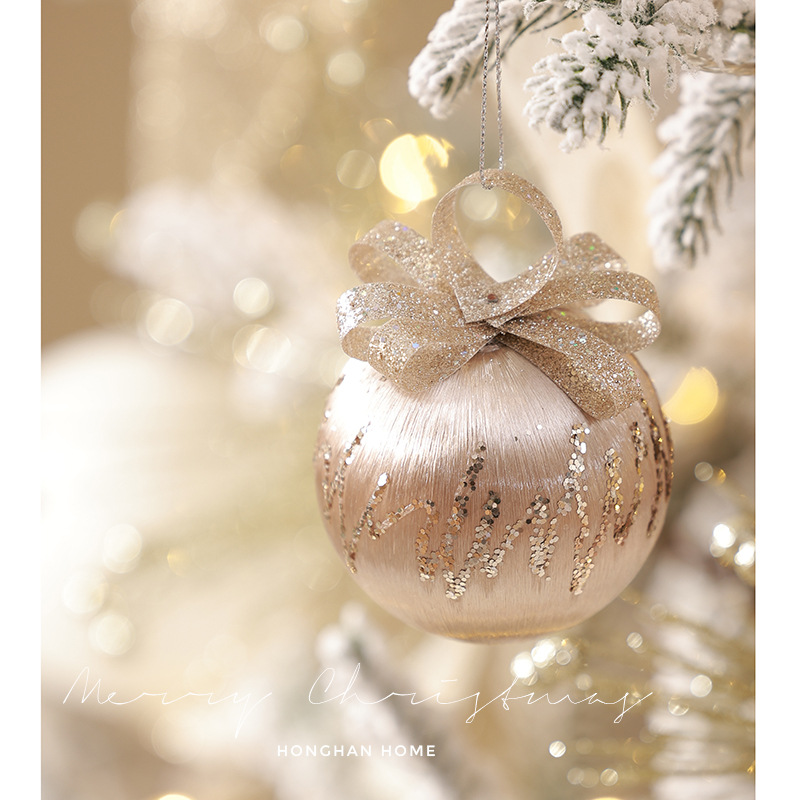 Nuevos productos transfronterizos de alta calidad textura de color champagne viento de Navidad decoraciones de Navidad colgante de árbol de Navidad colgante