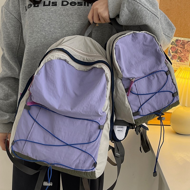 户外撞色双肩包潮轻便旅行包登山高颜值初高中学生小背包外贸批发|undefined