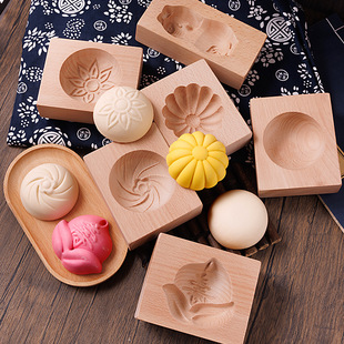 Steamed Bun Mold, Bun Mold, Wooden Pumpkin Mold, Stereo Longevity Peach Mold, Deepened Piglet Pasta, Deepened Mold