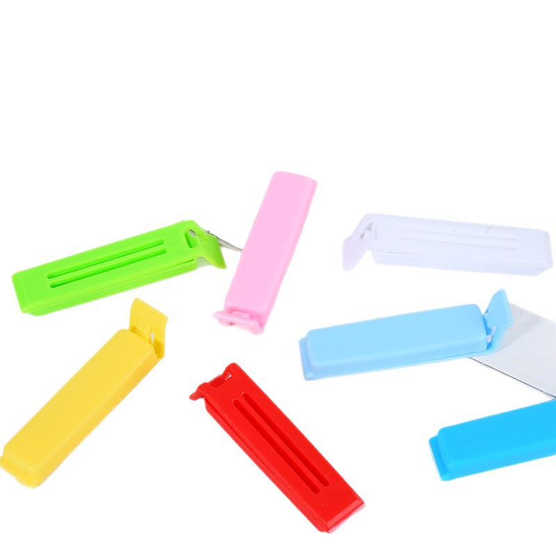 Clips de sellado de alimentos del fabricante, clips a prueba de humedad y para mantener la frescura para té, leche en polvo, refrigerios, bolsas de alimentos, clips de sellado de plástico con logotipo personalizado.