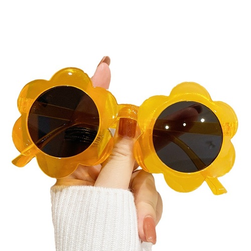 跨境儿童眼镜花朵搞怪眼镜小花太阳眼镜透明色儿童墨镜批发