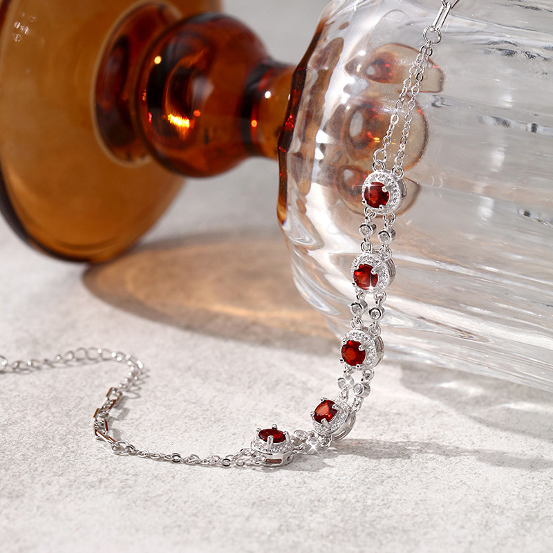 S925 pulsera de plata esterlina moda femenina piedra natural de alta calidad pulsera japonesa y coreana dedicada transfronteriza joyería de plata personalizada