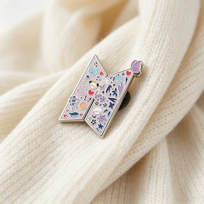 New Korean boy band BTS butterfly-shaped brooch for women, fashionable and creative multi-color enamel brooch gift accessory (Yaxa sancaqları) - butterfly-style