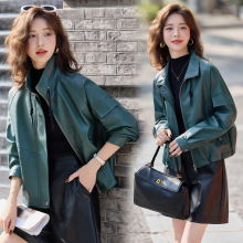 2025秋冬新款海宁绵羊皮真皮衣女短款时尚复古机车飞行员夹克外套