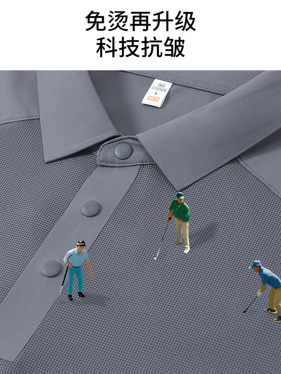 Camiseta de hombre de golf con hombro Camiseta de polo con cuello Camiseta de polo de manga corta de negocios Impresión personalizada logotipo de alta gama