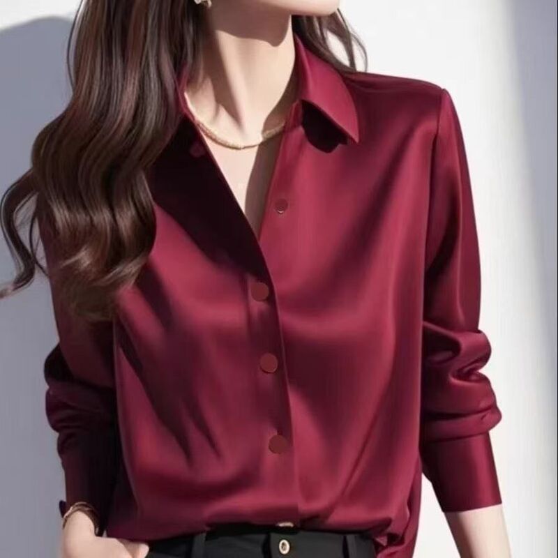 Clearance Silk Sun Protection Shirt~ Wrinkle-Resistant, No-Iron, New Style, Elegant Long-Sleeve Solid Color Silk Shirt Clearance Silk Sun Protection Shirt~ Wrinkle-Resistant, No-Iron, New Style, Elegant Long-Sleeve Solid Color Silk Shirt