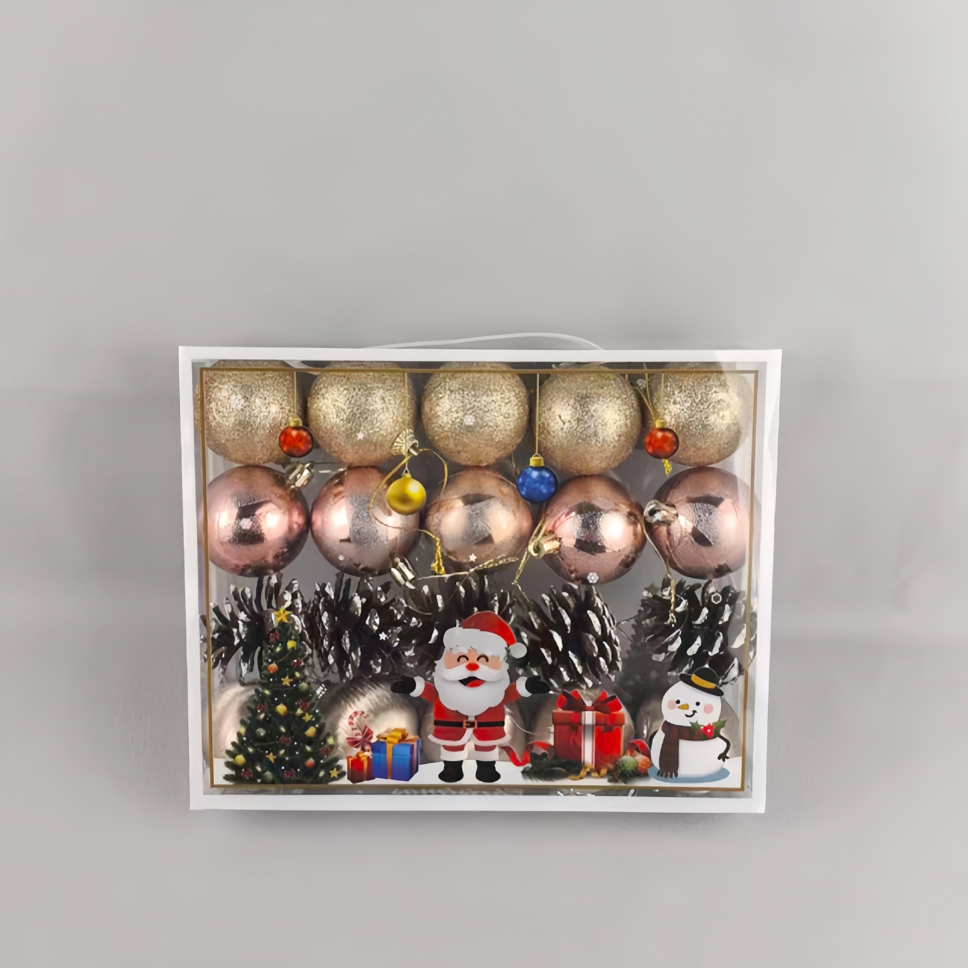 Nuevos Adornos navideños transfronterizos cuelgan bolas navideñas juego de bolas navideñas colgante de árboles de Navidad caja de regalo bolas navideñas q image 13