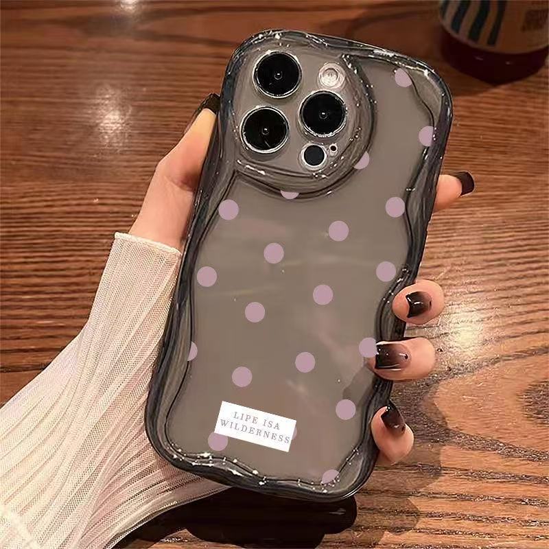 Punto de onda rosa para iphone16promax funda para teléfono móvil nuevo Apple 15 anti-caída 14pro Japón y Corea 13/12