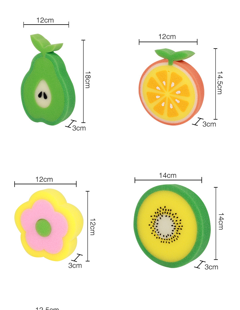 俊美创意沐浴海绵 韩式儿童洗澡可爱卡通沐浴海绵 清洁水果海绵擦详情10