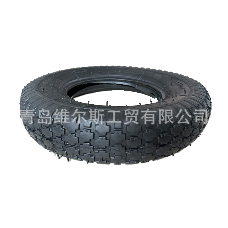 16英寸4.00-8橡胶充气轮外胎手推车轮胎2pr宝石花纹