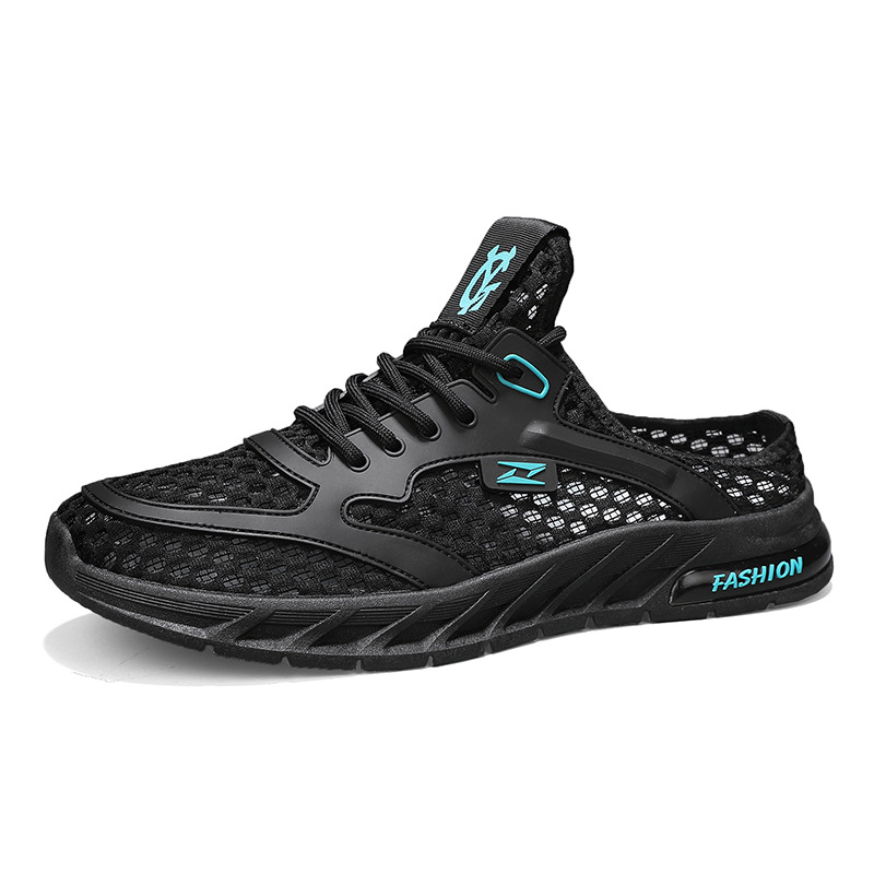Zapatos de hombre, moda de verano, zapatos casuales, zapatos de malla huecos y transpirables, zapatos deportivos de color sólido para estudiantes coreanos, una pieza