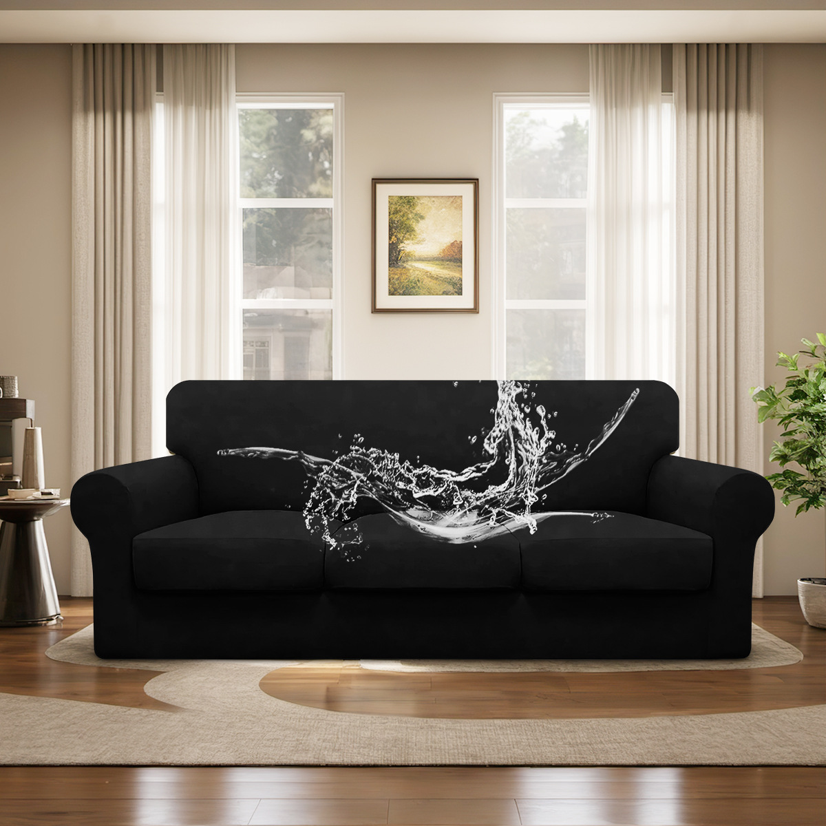 Amazon transfronteriza seda de leche elástica impermeable de cinco piezas cubierta de sofá todo incluido cubierta de sofá general de estilo europeo anti-gato