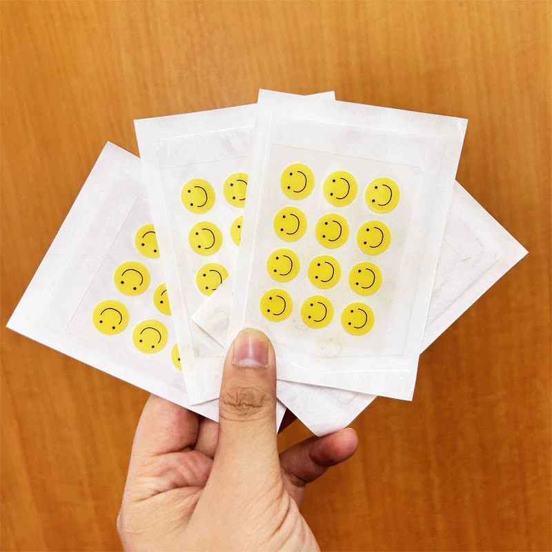 Смайлик прыщей наклейки милые забавные красочные узоры