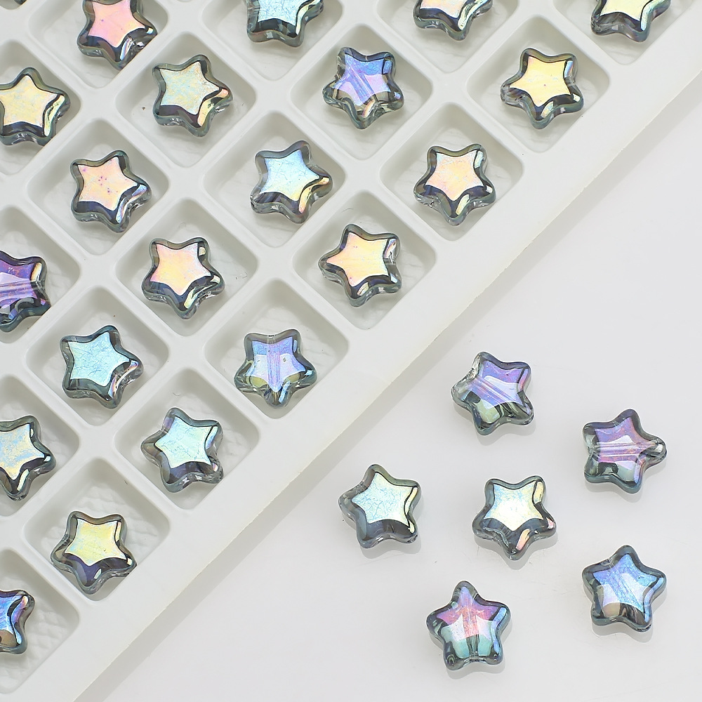 100 Pièces/Paquet Diamètre 8mm Trou 1~1.9mm Verre Star Perles display picture 10