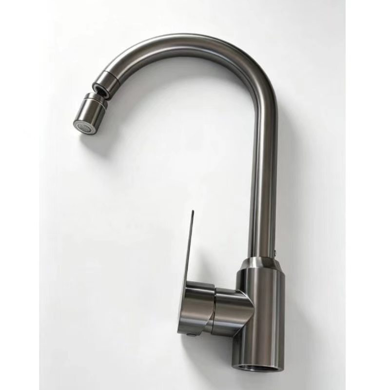 Hot and Cold Swivel Stainless Steel Kitchen Sink Faucet, Gooseneck High Bend Faucet, Splash-Proof Rotating Faucet Factory Hot and Cold Swivel Stainless Steel Kitchen Sink Faucet, Gooseneck High Bend Faucet, Splash-Proof Rotating Faucet Factory