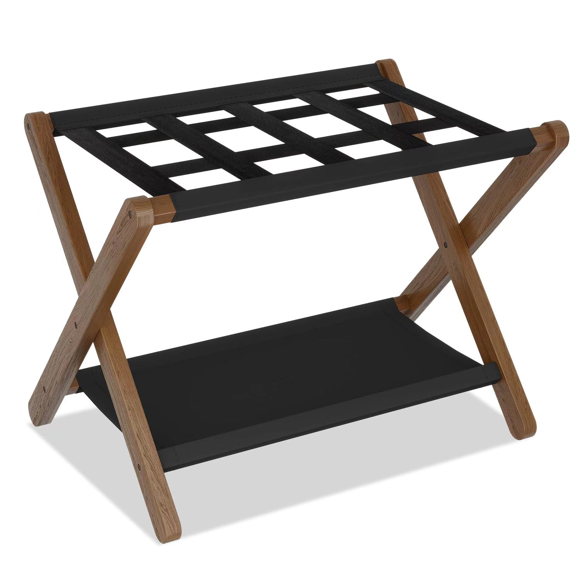 Ready-Made Guest Room Floor-Standing Storage Rack Hotel Furniture Wooden Luggage Rack Hotel Bedroom Luggage Folding Slipper Rack