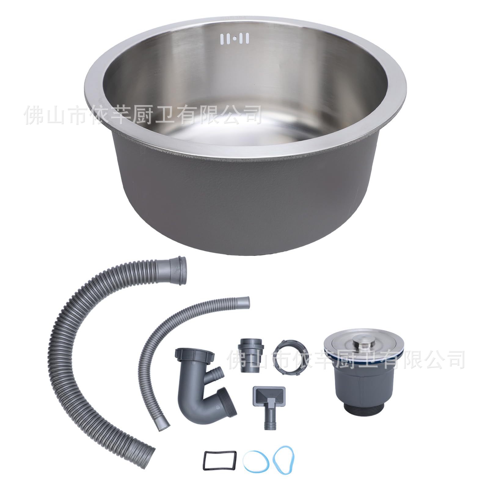Amazon round stainless steel 304 small sink, single-bowl vegetable washing basin, under-counter sink, bar island sink, mini round basin