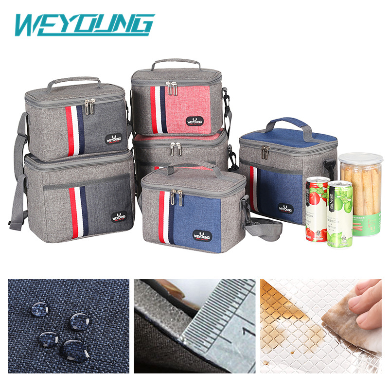 Wholesale aluminum foil lunch bag waterproof ice bag portable lunch box bag thickened striped lunch bag insulated bag cross border