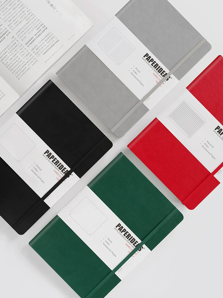 Блокнот с кожаным ремешком B5, блокнот с номерами страниц, блокнот для офиса, простой стиль, горизонтальная линия, квадратный, пустой