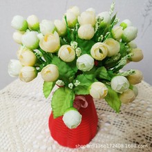 成都厂家批发春色 15头星星苞 玫瑰蕾珍珠苞 仿真花 绢布花苞捧花
