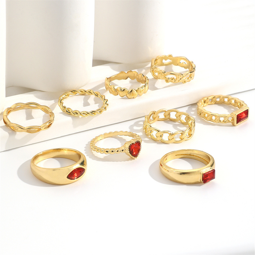 20g Weight Rings Classification One Size Ring Size 1 Set Quantity Holiday, Daily Occasion Zinc alloy Material Geometric, Heart Shape Pattern All Seasons Season Women's Gender Simple Style, Classic Style Style Simple Style Classic Style Geometric Heart Shape Zinc Alloy Women's Rings 7