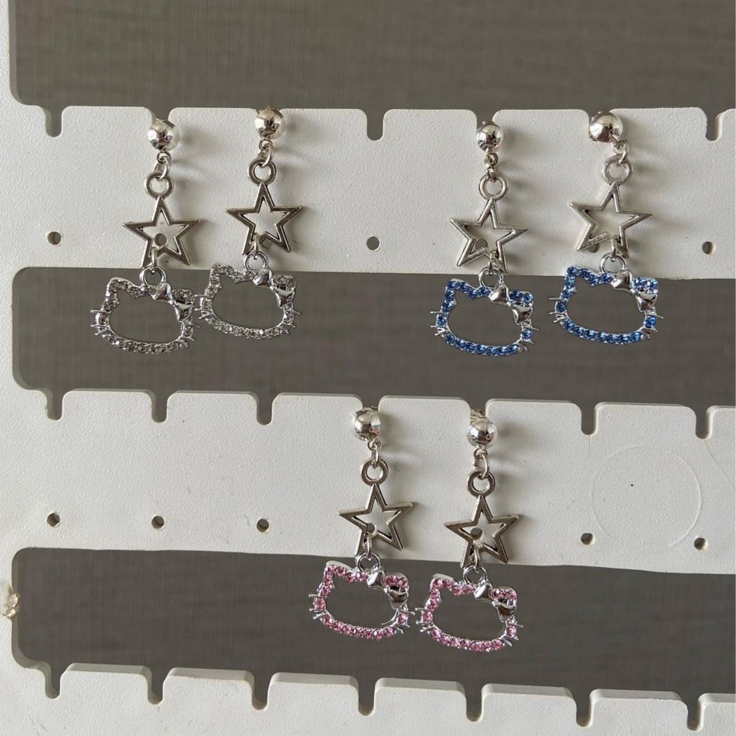 可愛少女心y2k千禧辣妹風五角星愛心hellokitty流蘇耳墜簡約百搭
