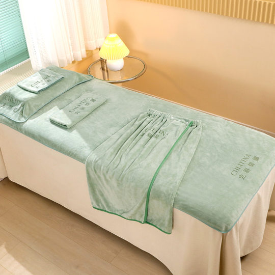 Special towel bath towel for beauty salon dry hair towel thickened absorbent bath skirt beauty massage bed bed towel printed logo