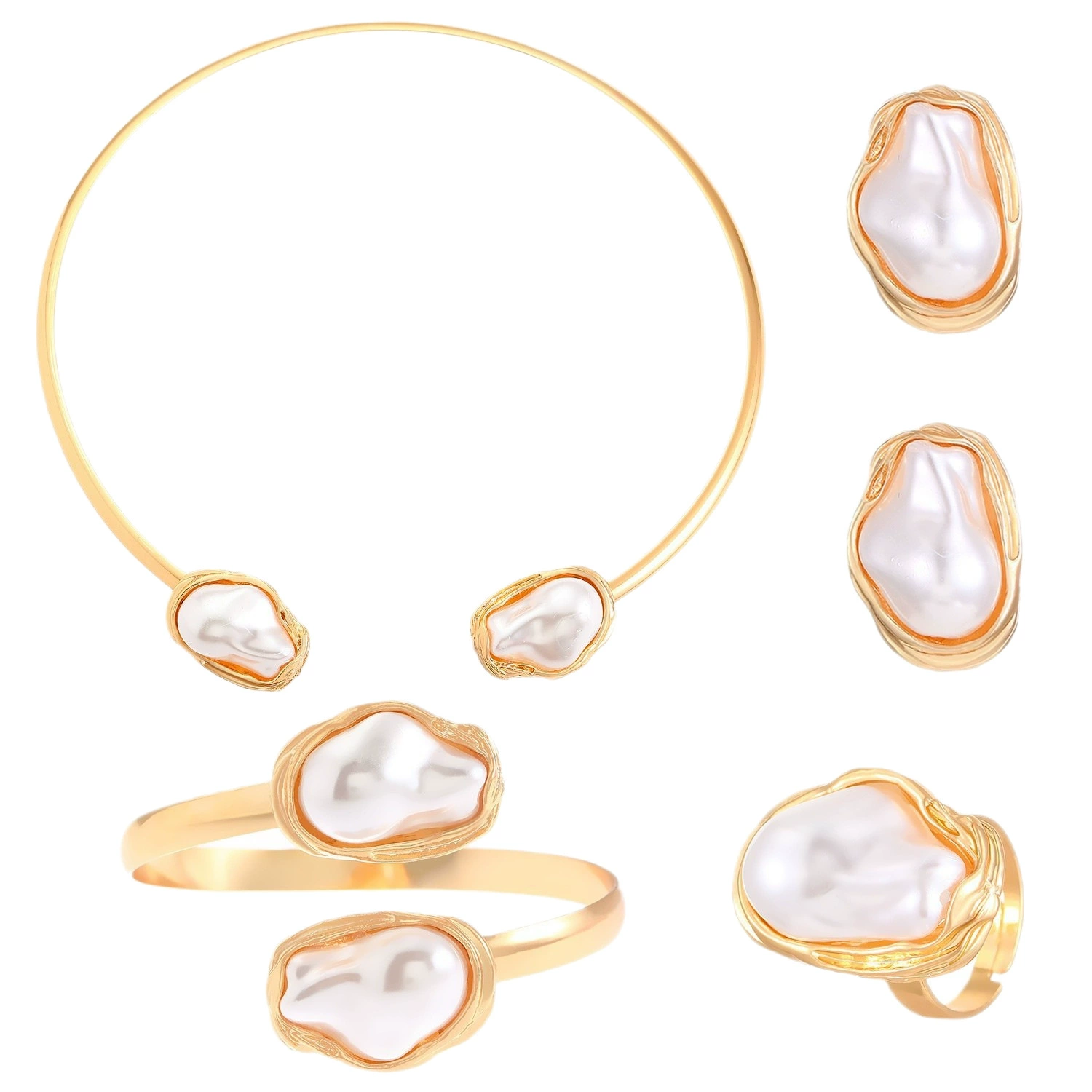 Baroque pearl jewelry styling details