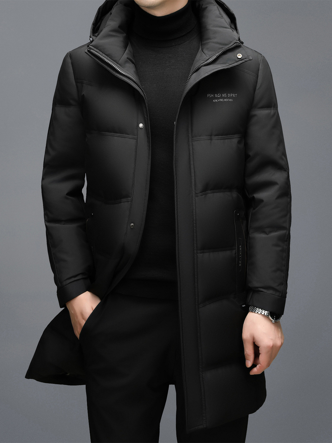 Warm long winter elite down jacket for leisure