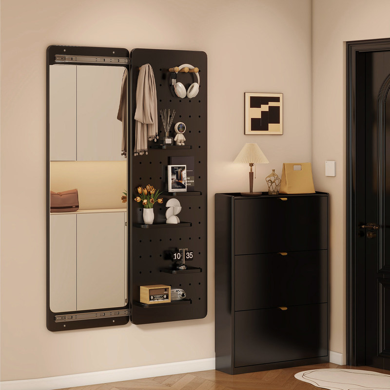 Solid Wood Hole Plate Penetrating Mirror Closable Hidden Push-Pull Full Body Mirror Household Wall Hanging Wall Entrance Fitting Mirror Solid Wood Hole Plate Penetrating Mirror Closable Hidden Push-Pull Full Body Mirror Household Wall Hanging Wall Entrance Fitting Mirror